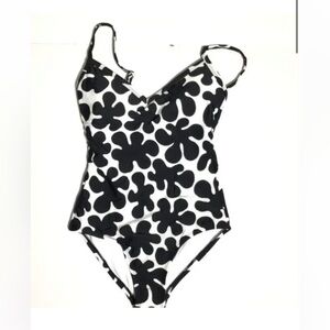 Black and White Women's One Piece Swimsuit